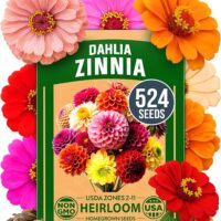 Zinnia Dahlia Seeds Pack (524 Non-GMO) – Easy-to-Grow Flowers for Gardens & Pollinators 2026